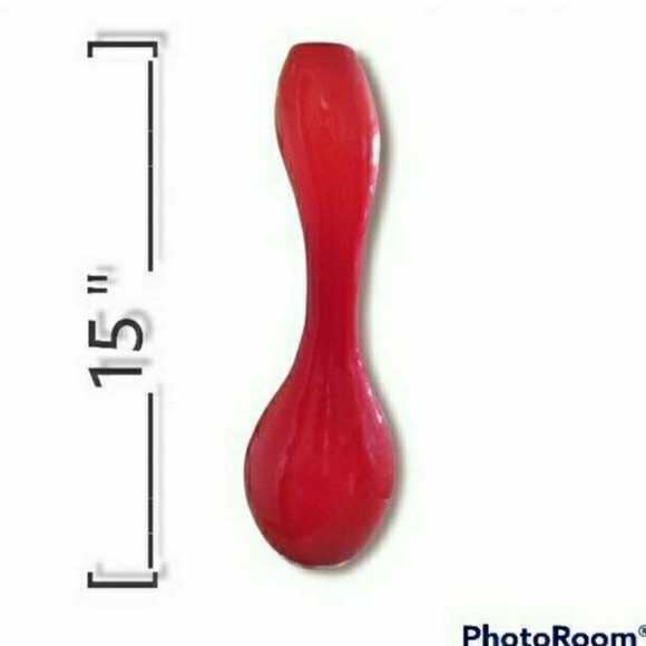 VINTAGE VASE HAND BLOWN GLASS RED MODERN ART CONTEMPORARY HOME DECOR - Picture 1 of 2